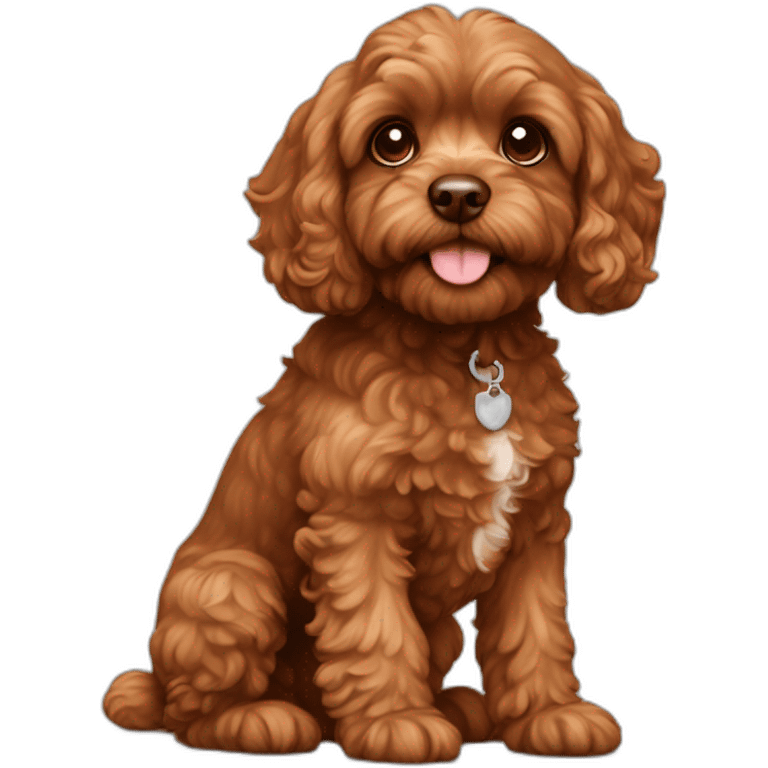 All brown cavapoo emoji