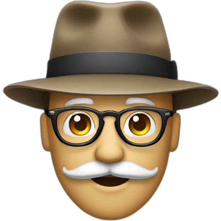 glasses and mustache man wearing a wiatch hat  emoji