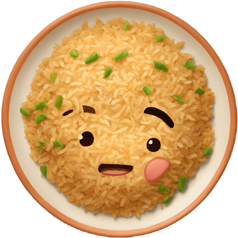 fried rice on a terra cotta plate emoji