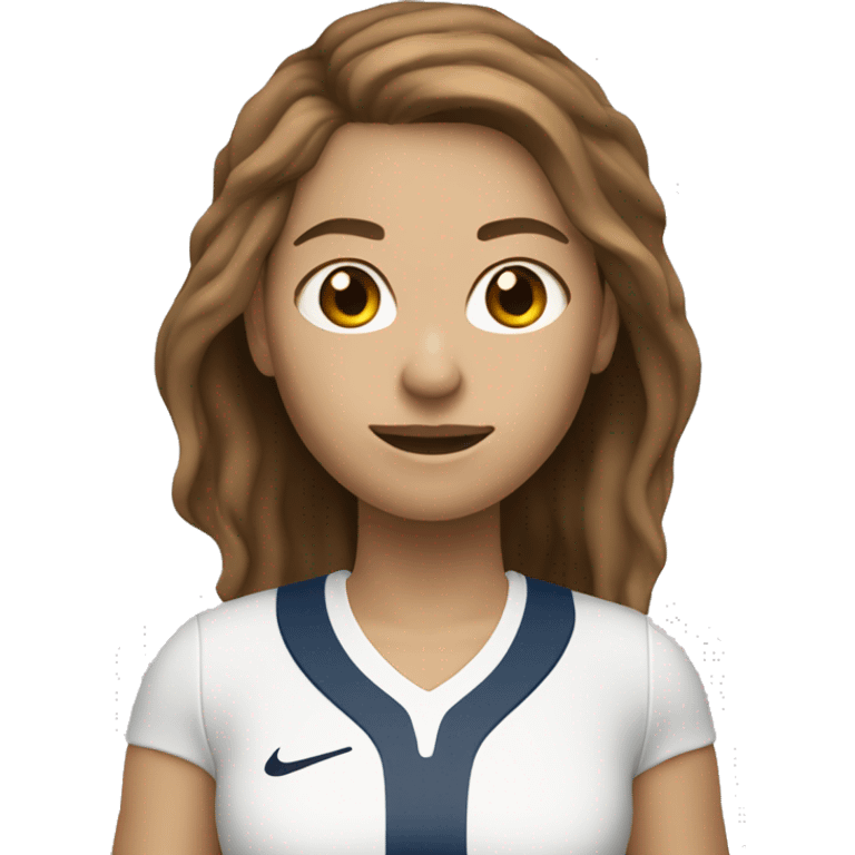 White light skin female brown hair tennis player female with racquet  emoji