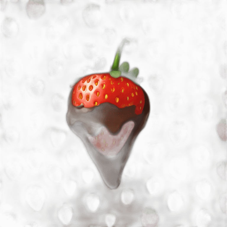 chocolate dipped strawberry emoji