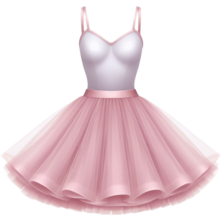 Cinematic Realistic Tutu, layers of fine, soft tulle forming a voluminous and airy skirt, delicate folds catching the light, slightly frayed edges adding authenticity, glowing softly with a warm and ethereal elegance. emoji