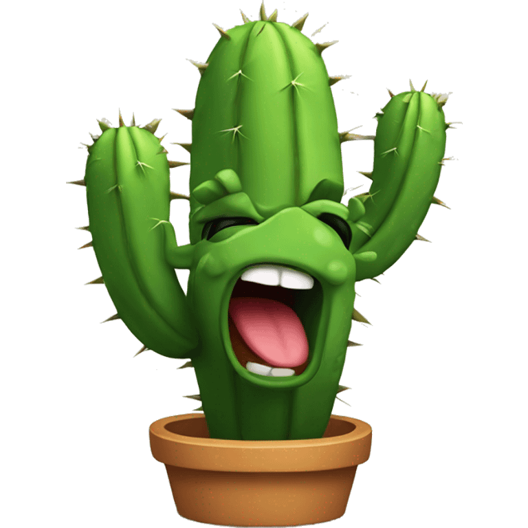 Afraid laughing cactus  emoji