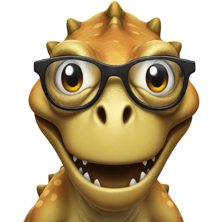 Dinosaur in glasses emoji