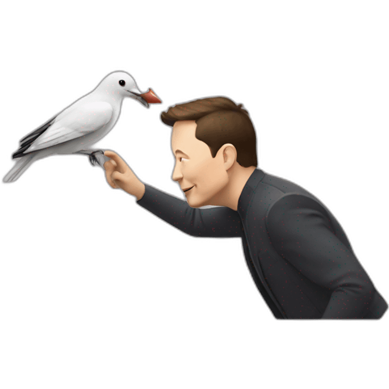 elon musk catching bird with X logo emoji