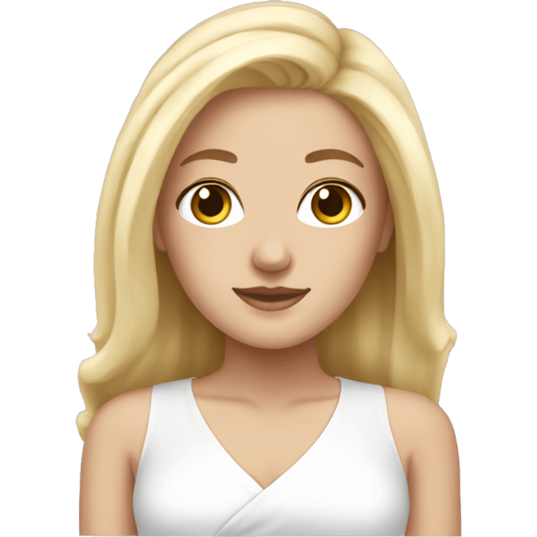 White girl with blonde hair in spa emoji