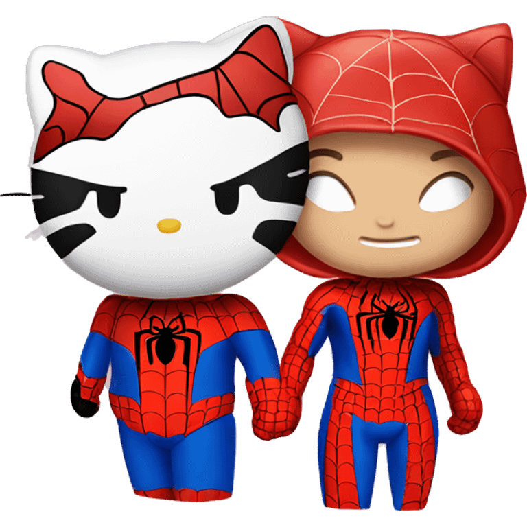 hello kitty and spider man  emoji