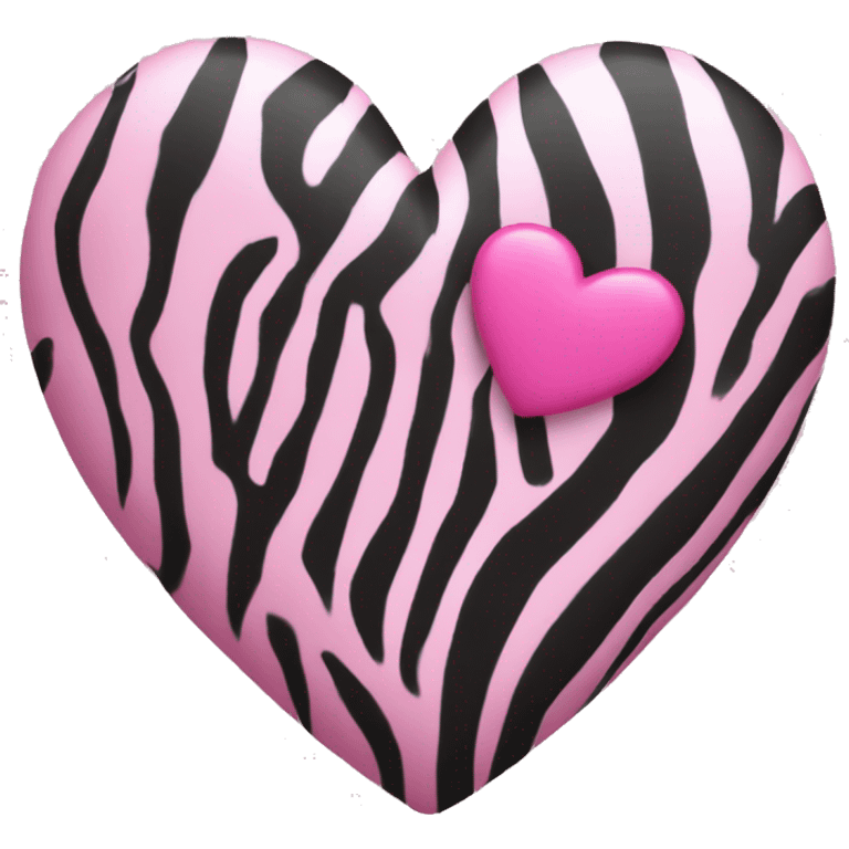 a pink heart with zebra print emoji