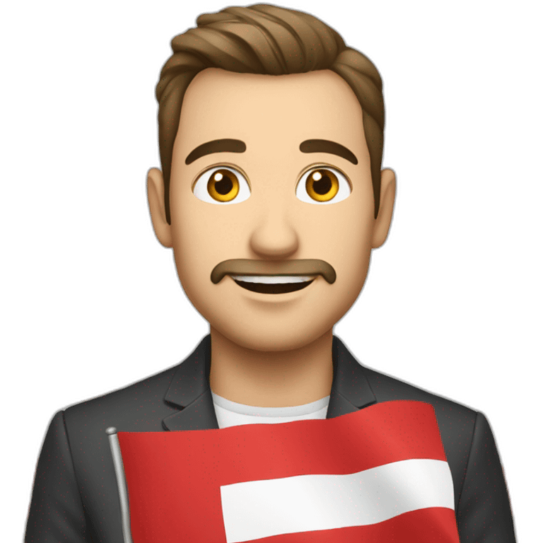 Austrian man with Austrian flag emoji