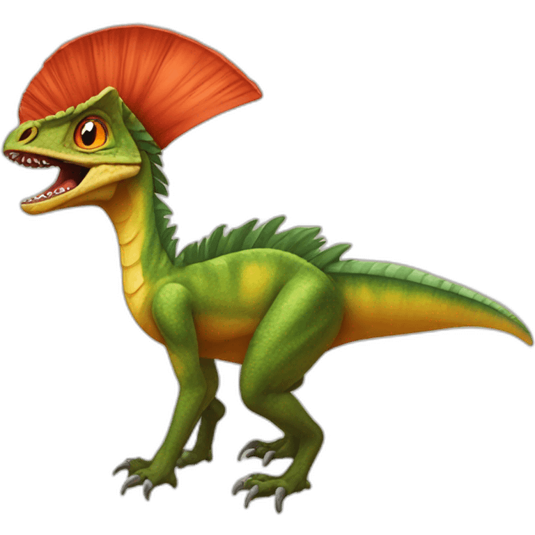 Dilophosaurus in love heart emoji