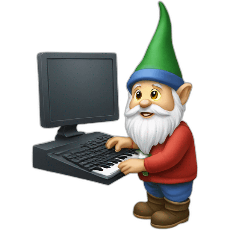 Gnome with big keyboard emoji