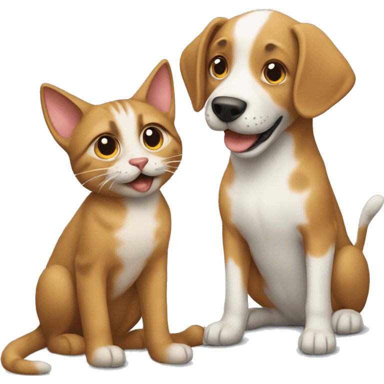 Dog and Cat playing emoji