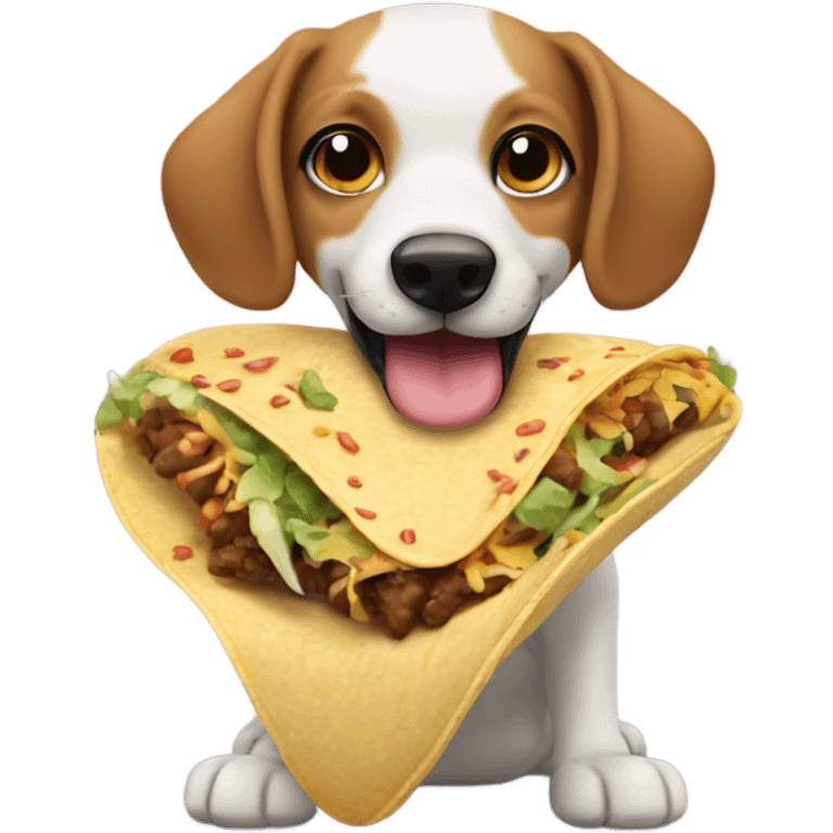 Perrito comiendo tacos emoji