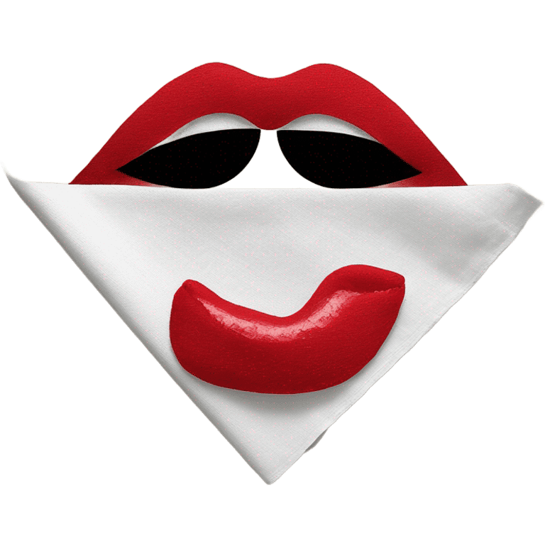 Kiss on a napkin with a red lipstick emoji