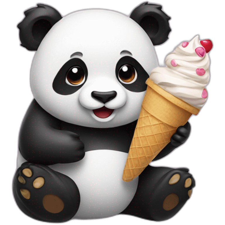 Panda eating ice cream emoji