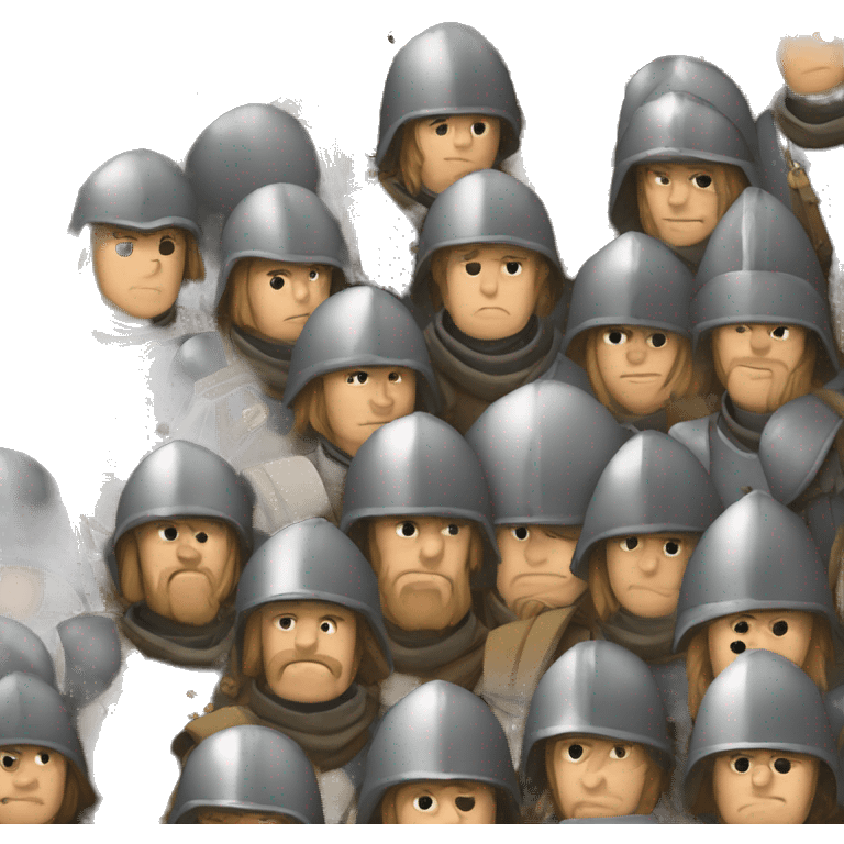 a birds eye view of a rank of medieval soldiers emoji