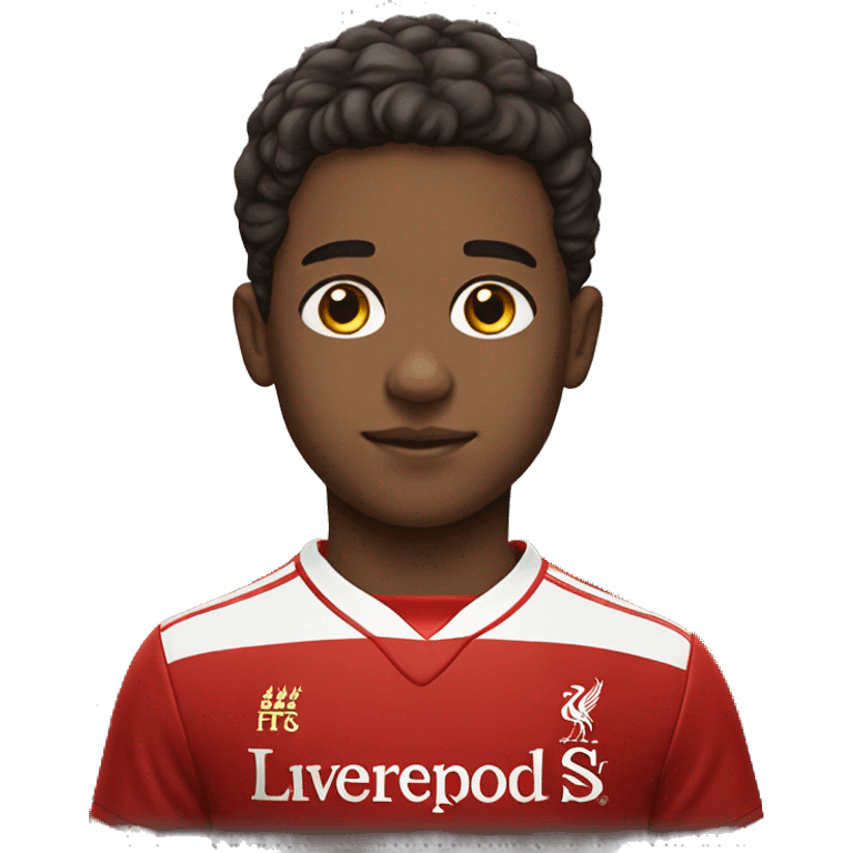 Boy wearing a liverpool jersey emoji