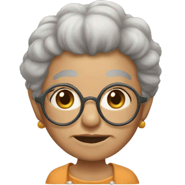 Grandma head and troll outfit emoji