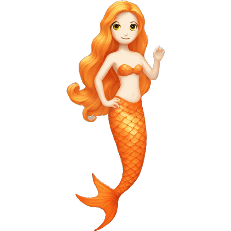 pale skinned orange mermaid with tail emoji