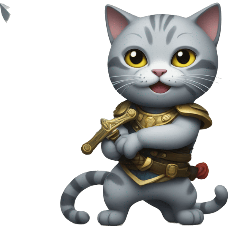 a cat with a sword emoji