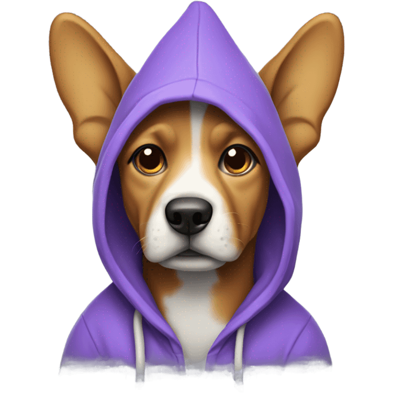 Dog wearing a hoodie emoji