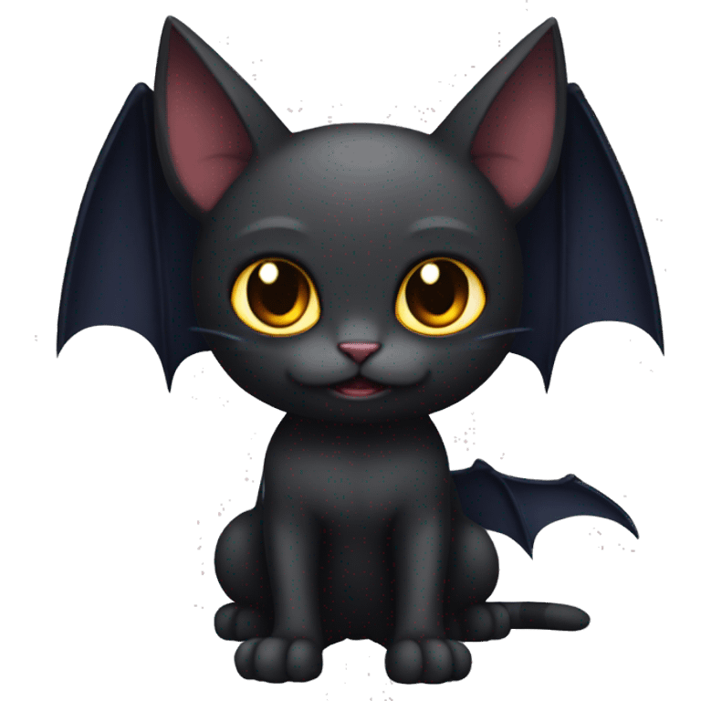 Black-Vampire-Batty-Cat-Fakémon-Cat With Bat-wings as ears  emoji