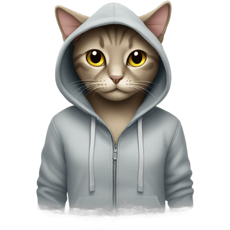 Cat wearing a hoodie emoji