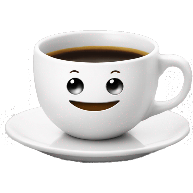 Cute happy smile espresso cup with legs sitting emoji