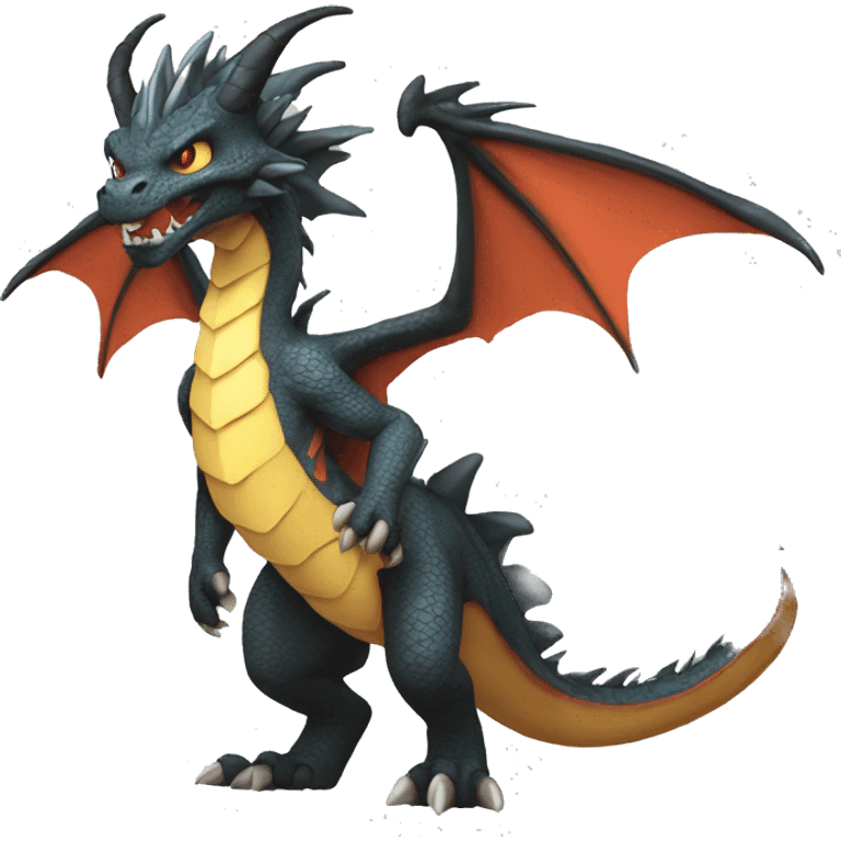 Cool and edgy dragon-Fakémon full body emoji