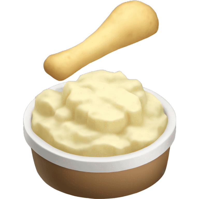 Mashed potatoes isometric view  emoji