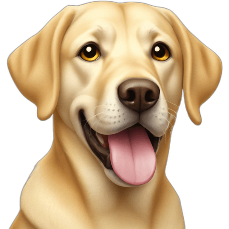 Very goofy yellow Labrador emoji