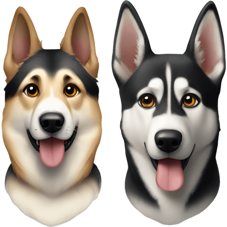 German shepherd and husky emoji