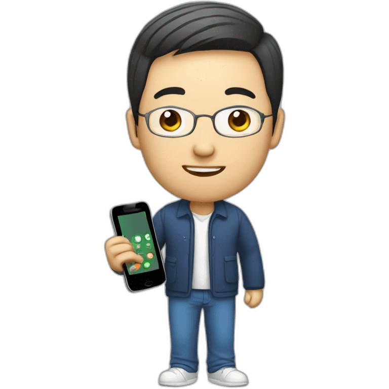 china man with phone emoji