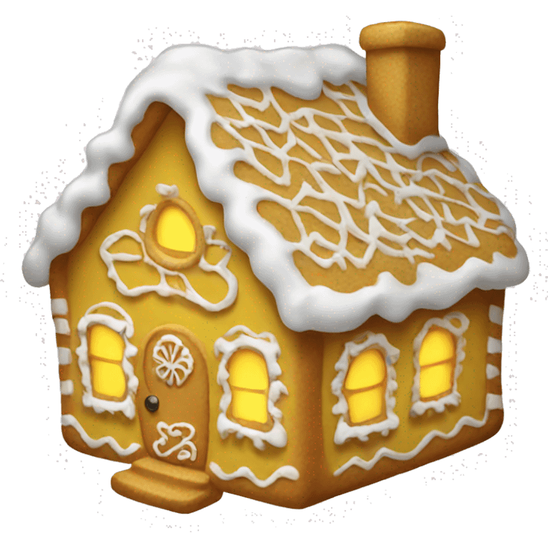 Cosy yellow gingerbread house  emoji