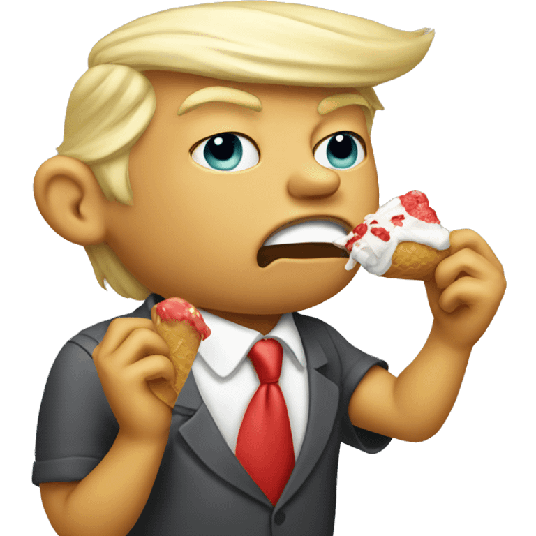 Donald trump eating icecream emoji