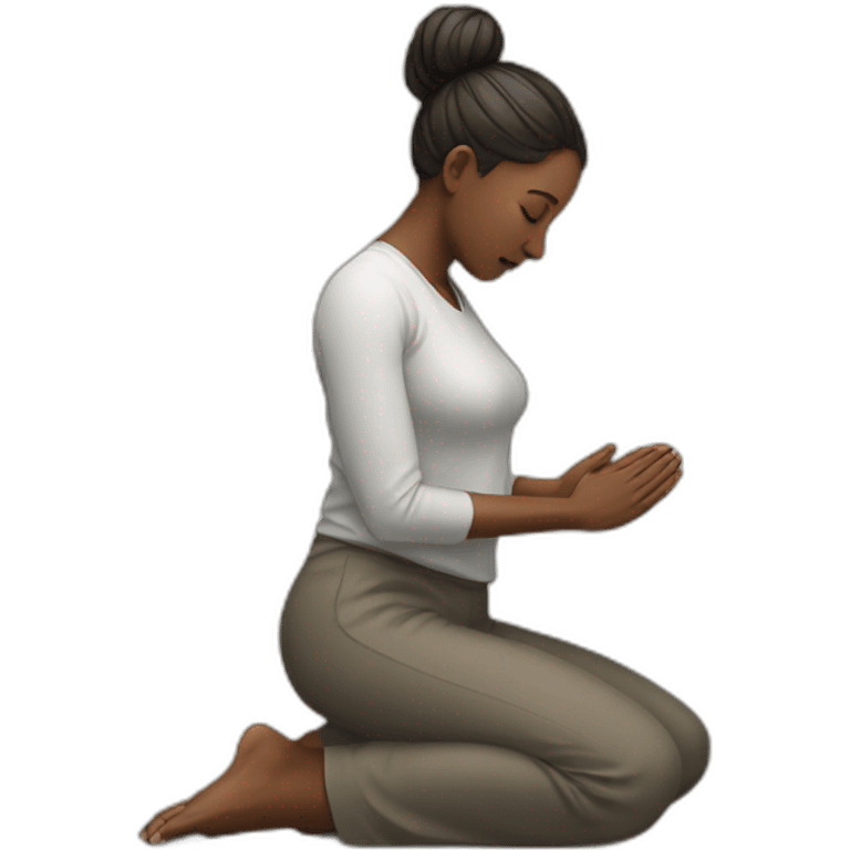 Woman on knees praying emoji