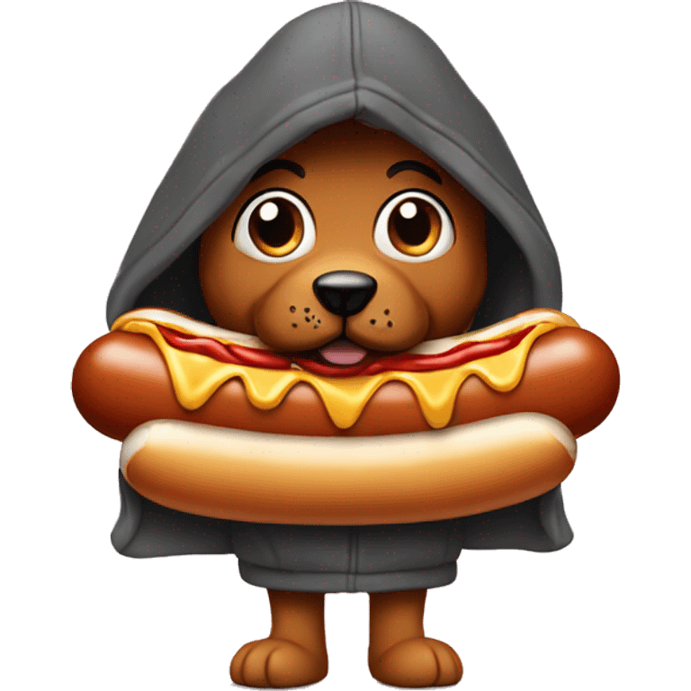 Hotdog wearing hoodie emoji