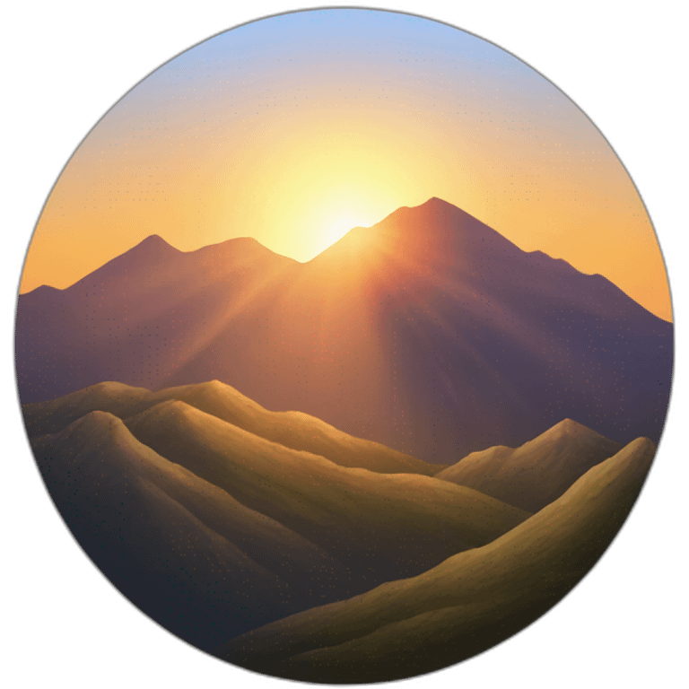 sun rising over single mountain centered emoji