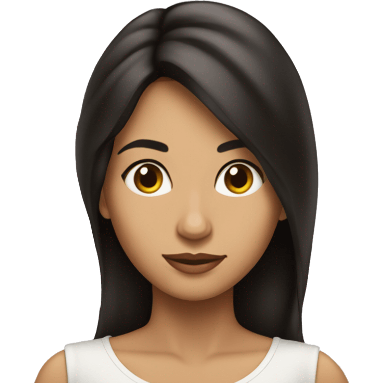 Mujer morena cabello largo  emoji