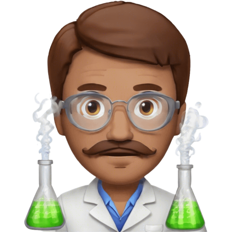 A mad scientist name Omni with a mustache and brown hair emoji