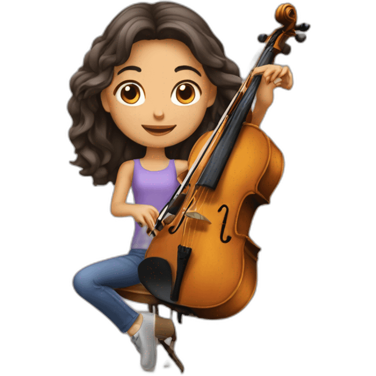 Fille qui joue du Violoncelle emoji