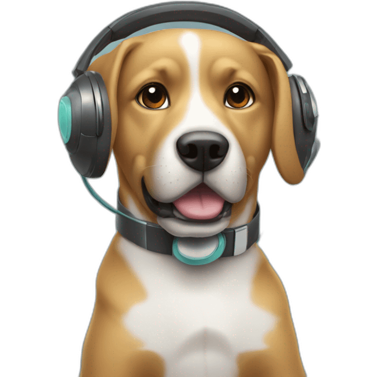 dog with phone and headphones  emoji