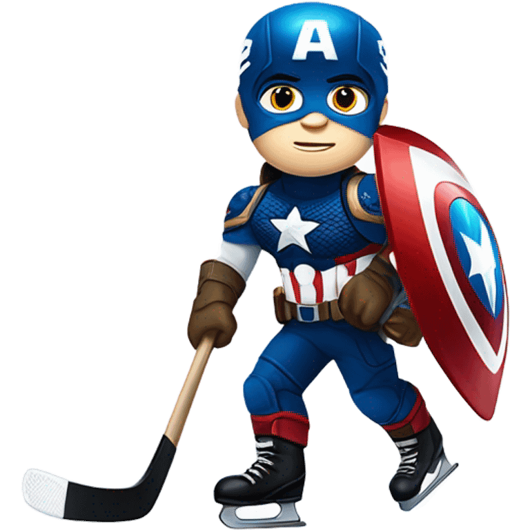 Captain America playing hockey  emoji