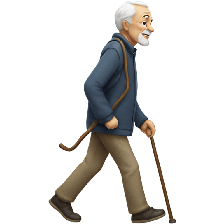 Old man walking with cane emoji