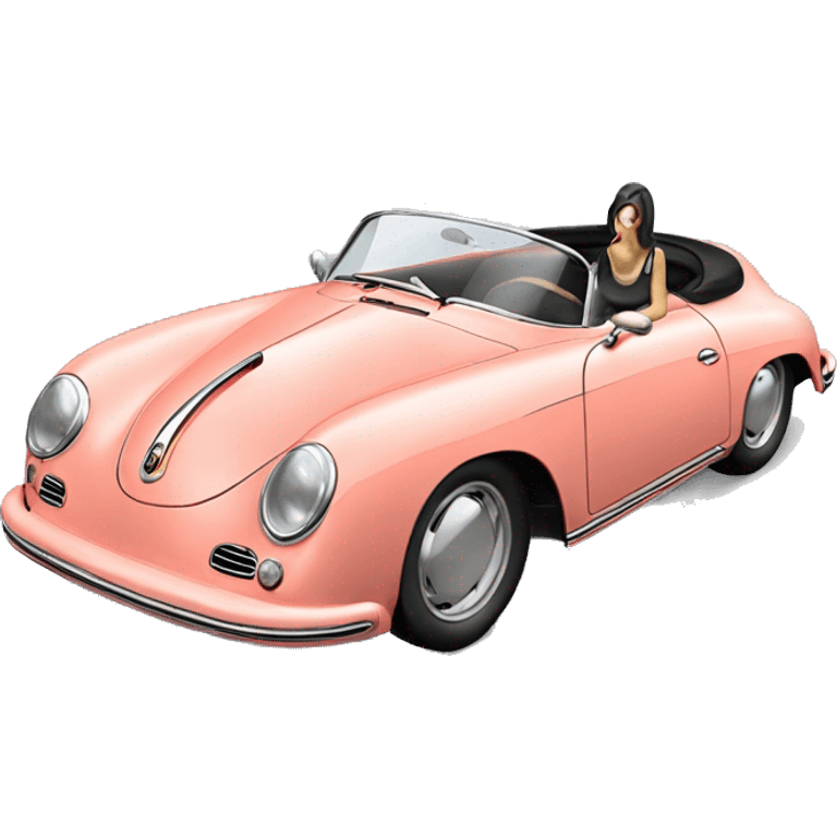 porsche 356 speedster with woman  emoji