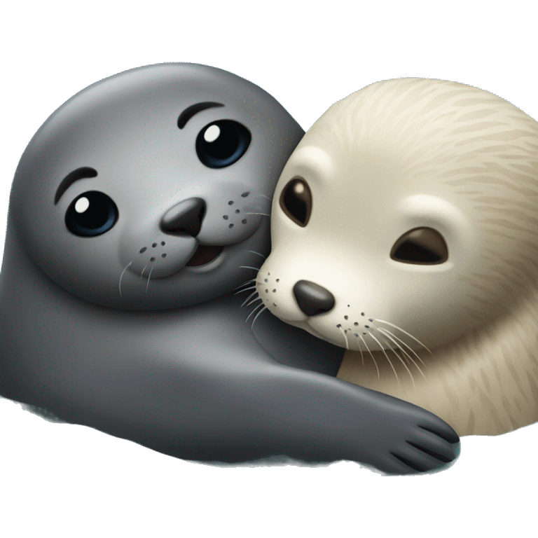 seal hugging otter  emoji