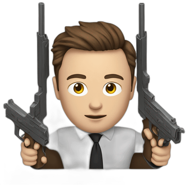 Elon musk with guns emoji