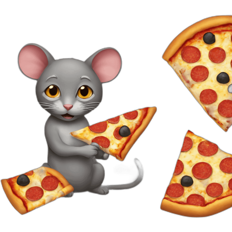 Cat rat a pizza emoji