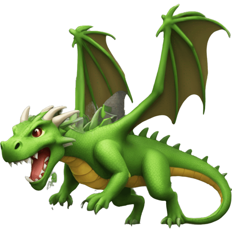 A dragon attacking a castle  emoji