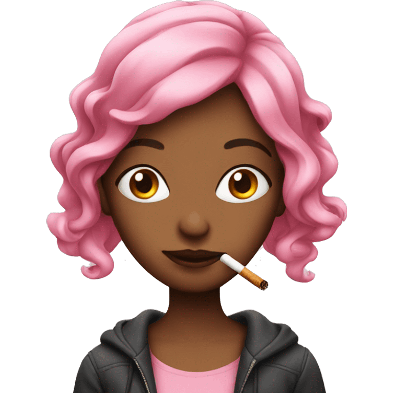 pink hair girl smoking emoji